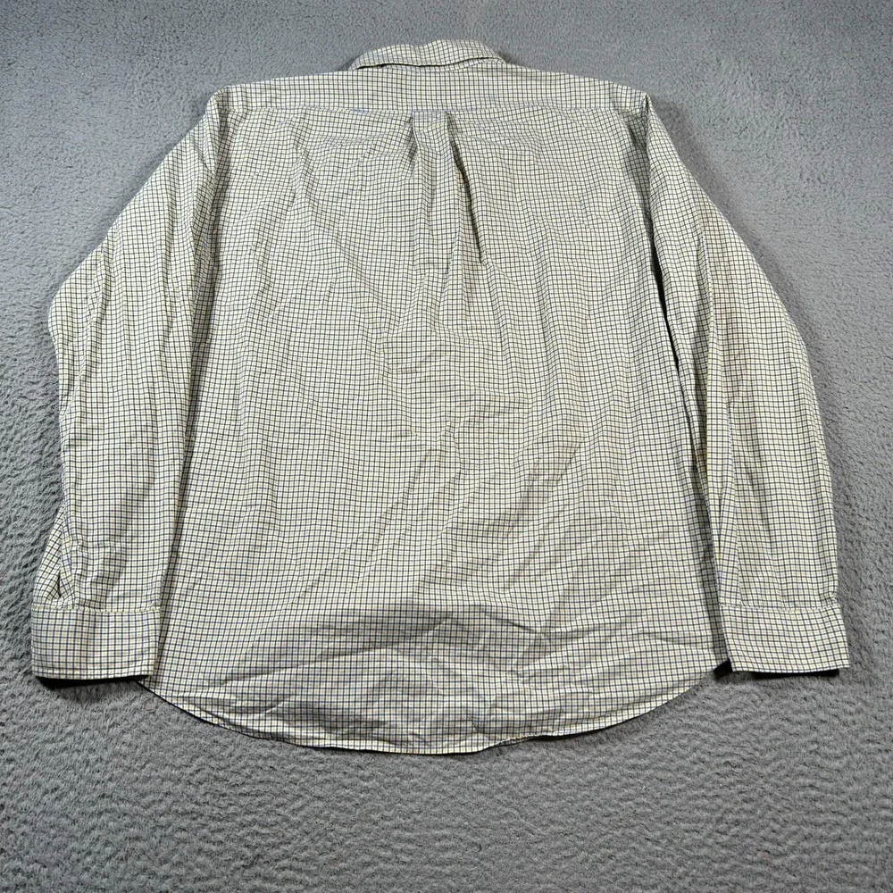 Polo Ralph Lauren Shirt‎ Men 2XL Yellow Windowpane Long Sleeve Pony Custom Fit